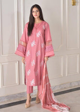 Blossom 3Piece Dhanak Embroidered D-001